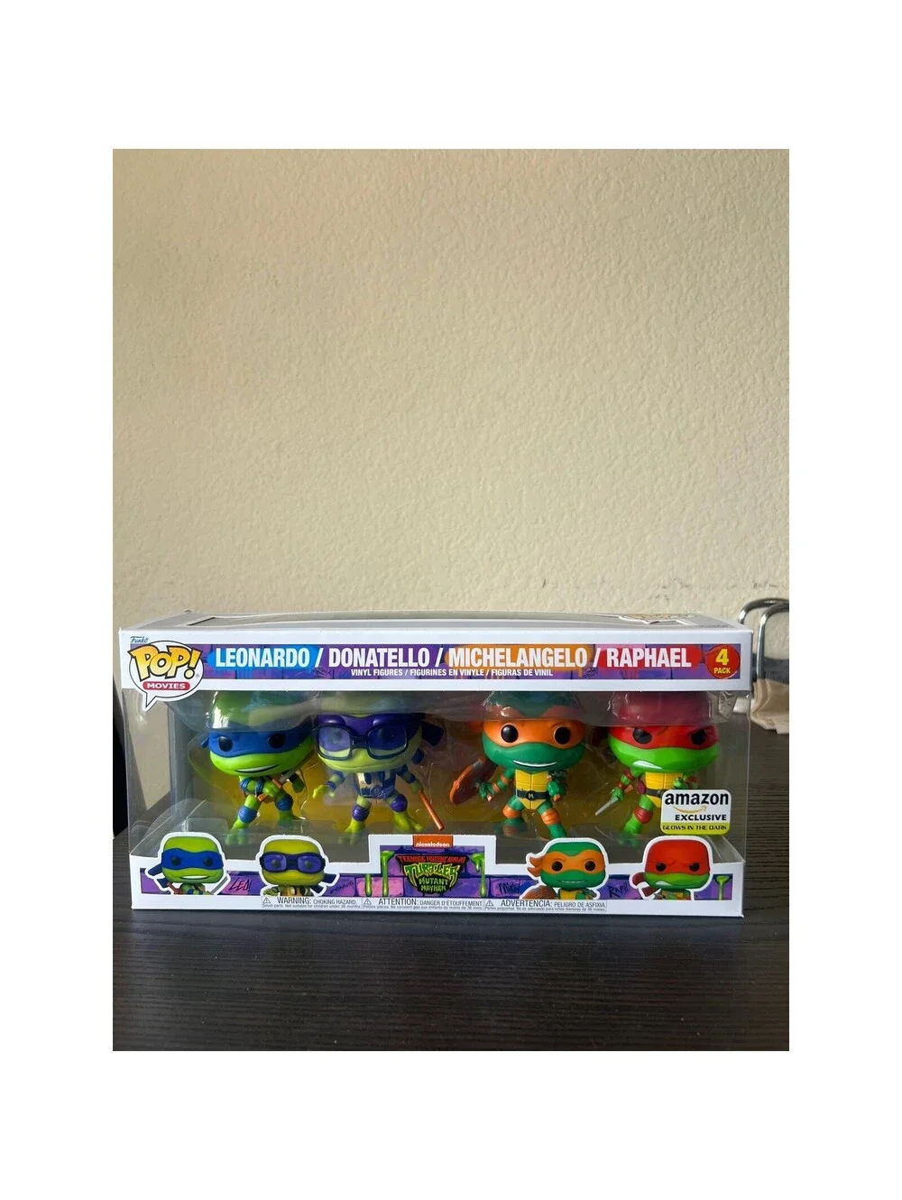 EXCLUSIVE GLOW Teenage Mutant Ninja Turtles Mayhem Funko Pop 4-Pack Michelangelo